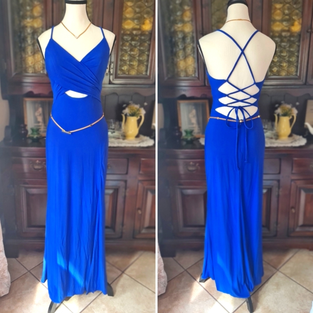 SOLD Royal Blue Morgan & Co. Evening Dress size 0+